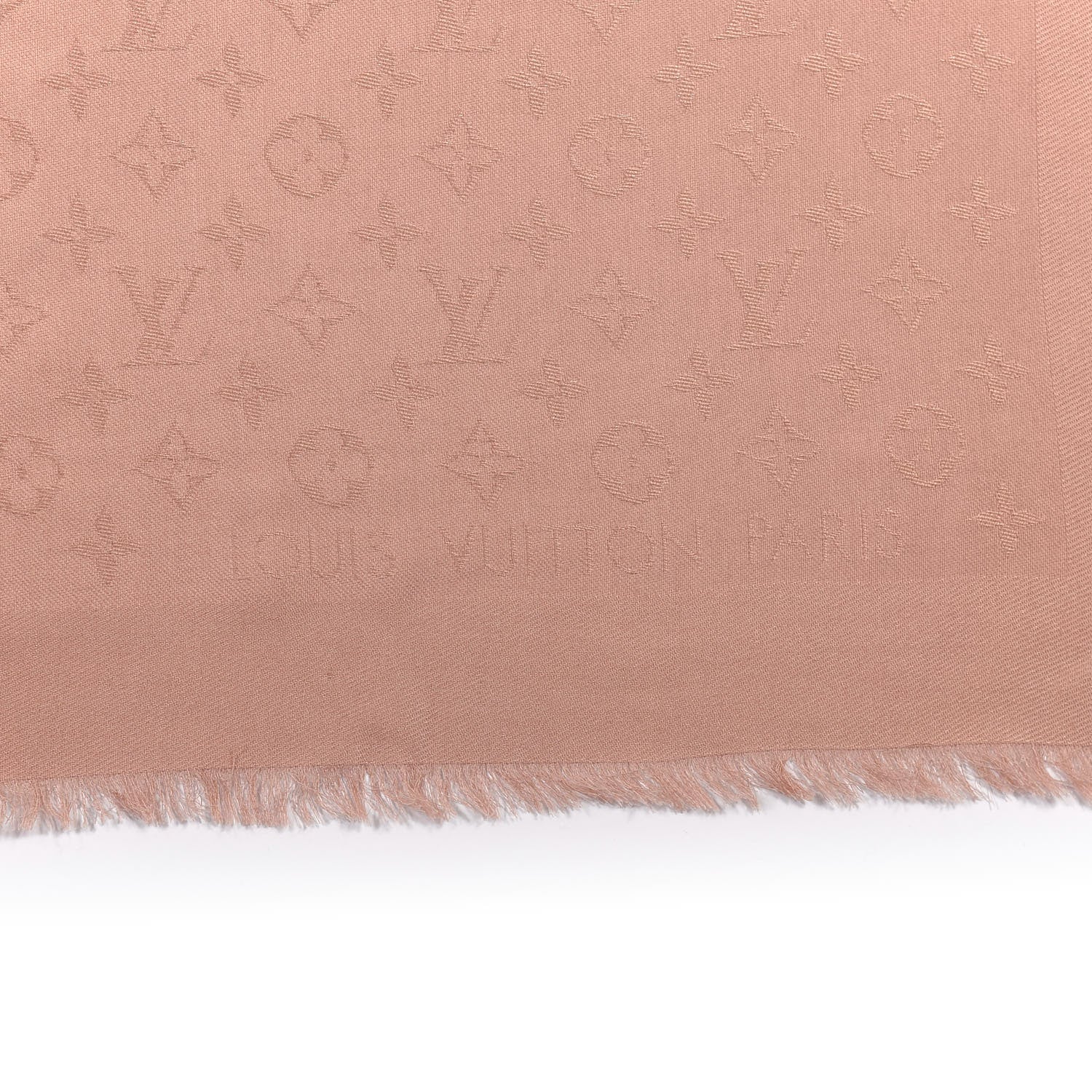 Louis Vuitton Silk Wool Monogram Shawl Rose 2 of 4