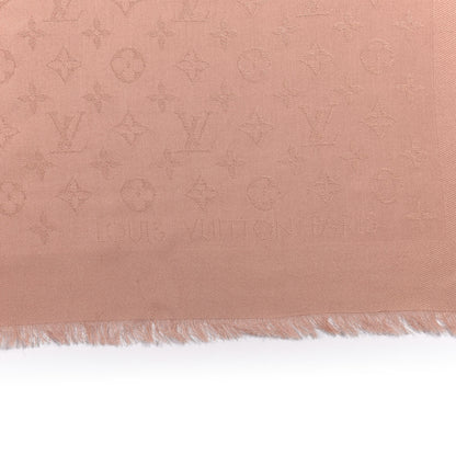 Louis Vuitton Silk Wool Monogram Shawl Rose 2 of 4