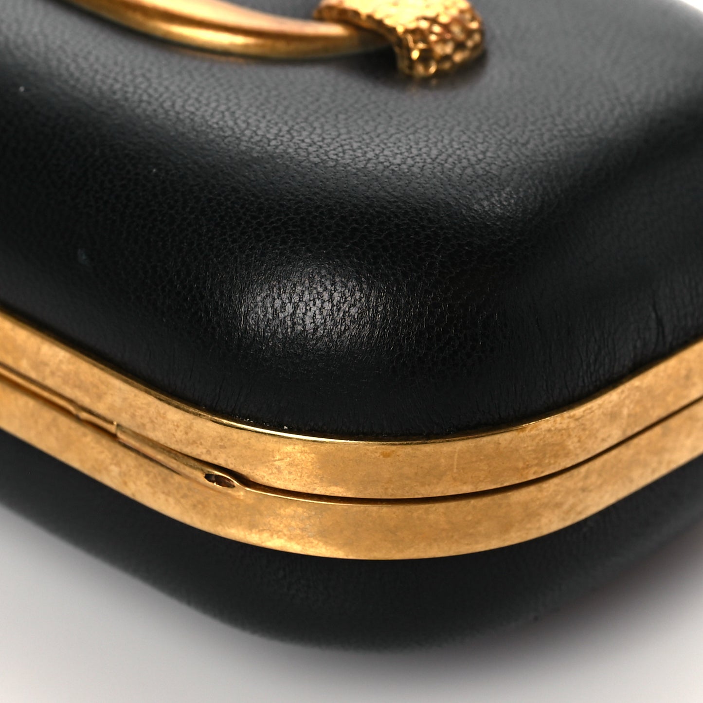Nappa Chain Knuckle Box Clutch Black