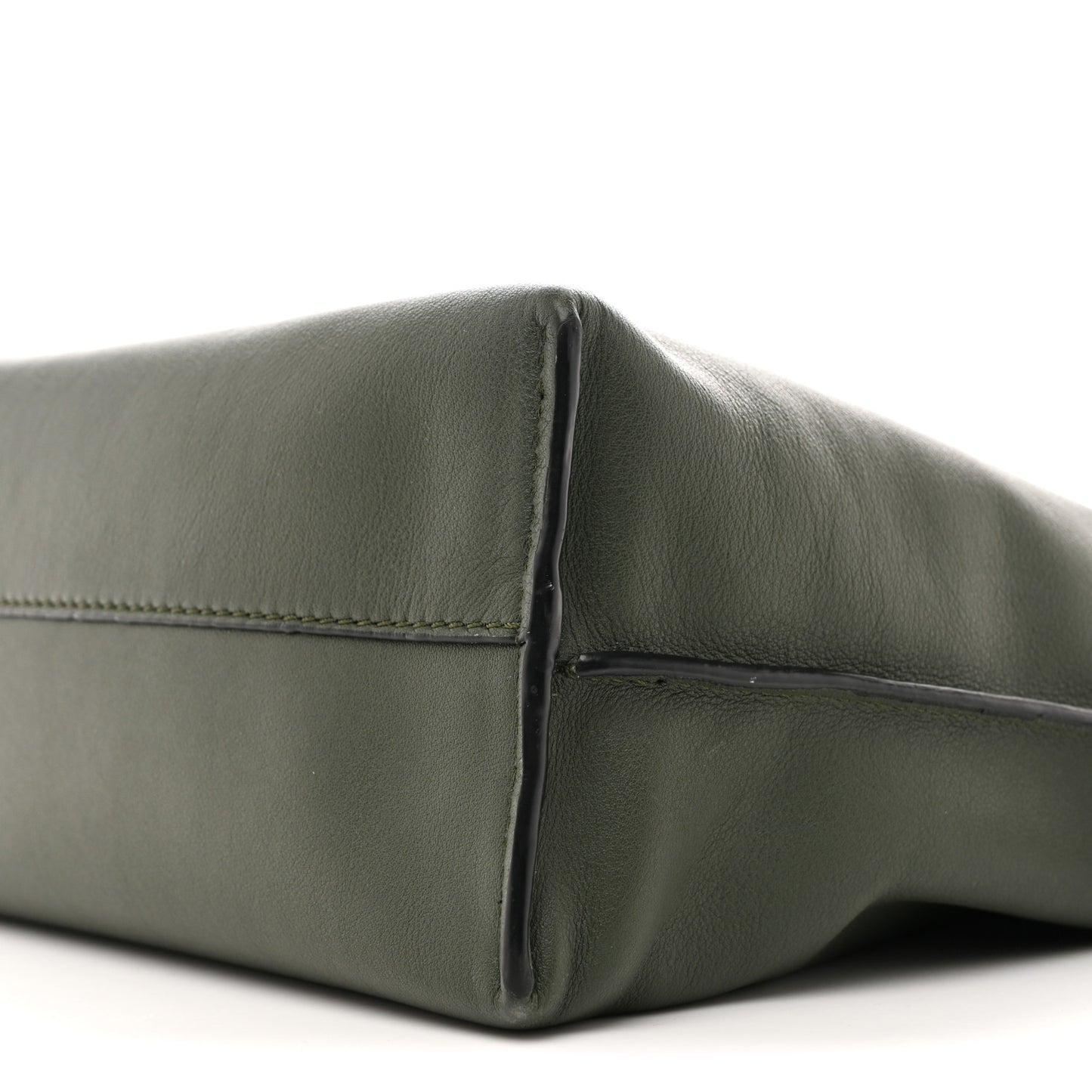 Calfskin Flamenco Knot Clutch Vintage Khaki