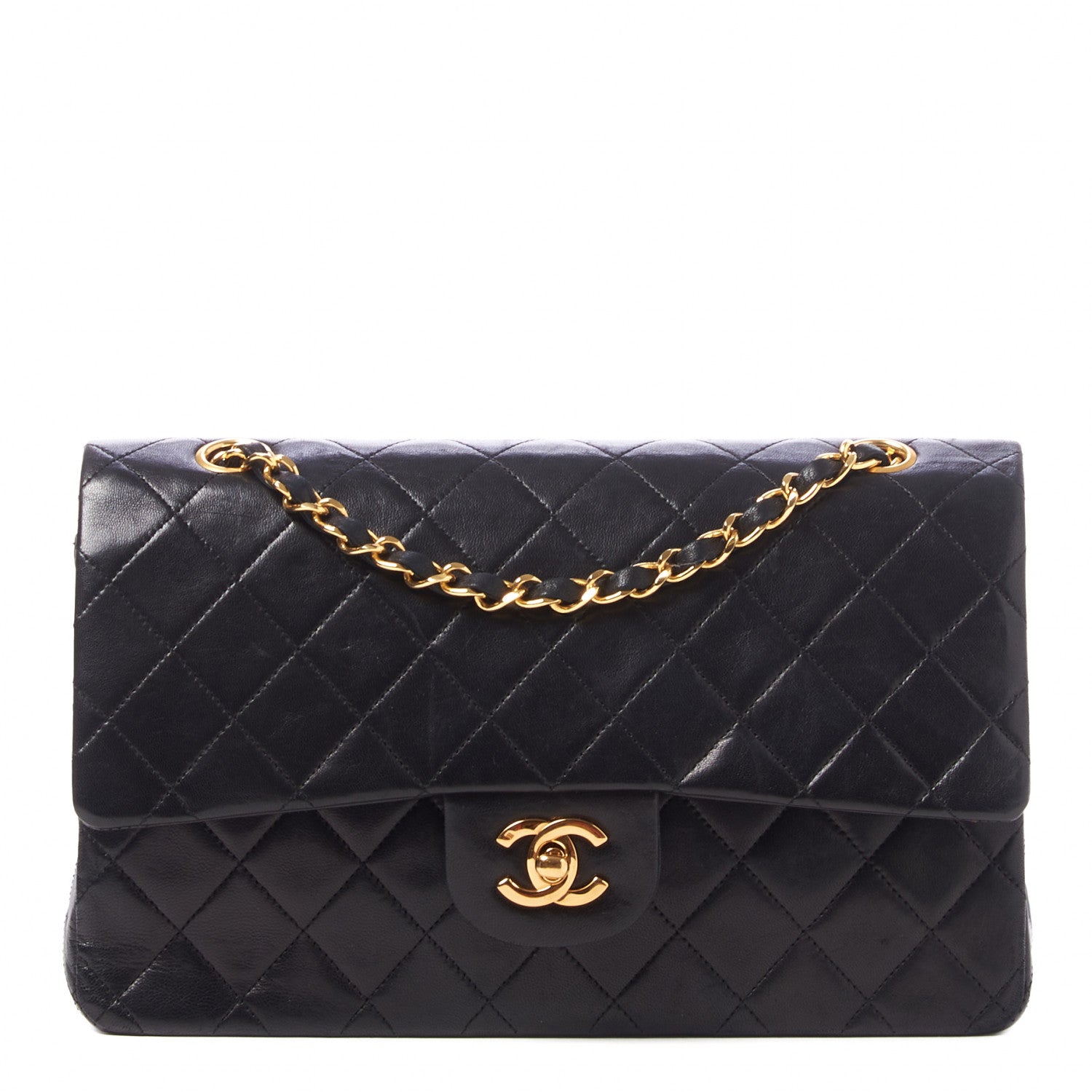 Chanel Lambskin Quilted Medium Double Flap Black 1 of 9