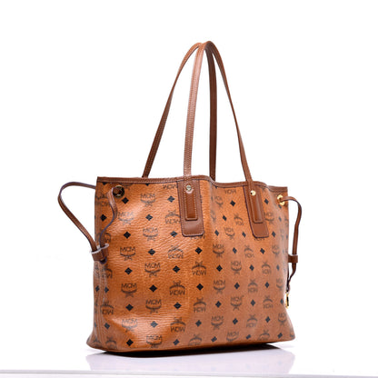 MCM Visetos Medium Liz Reversible Shopper Tote Cognac 5 of 16