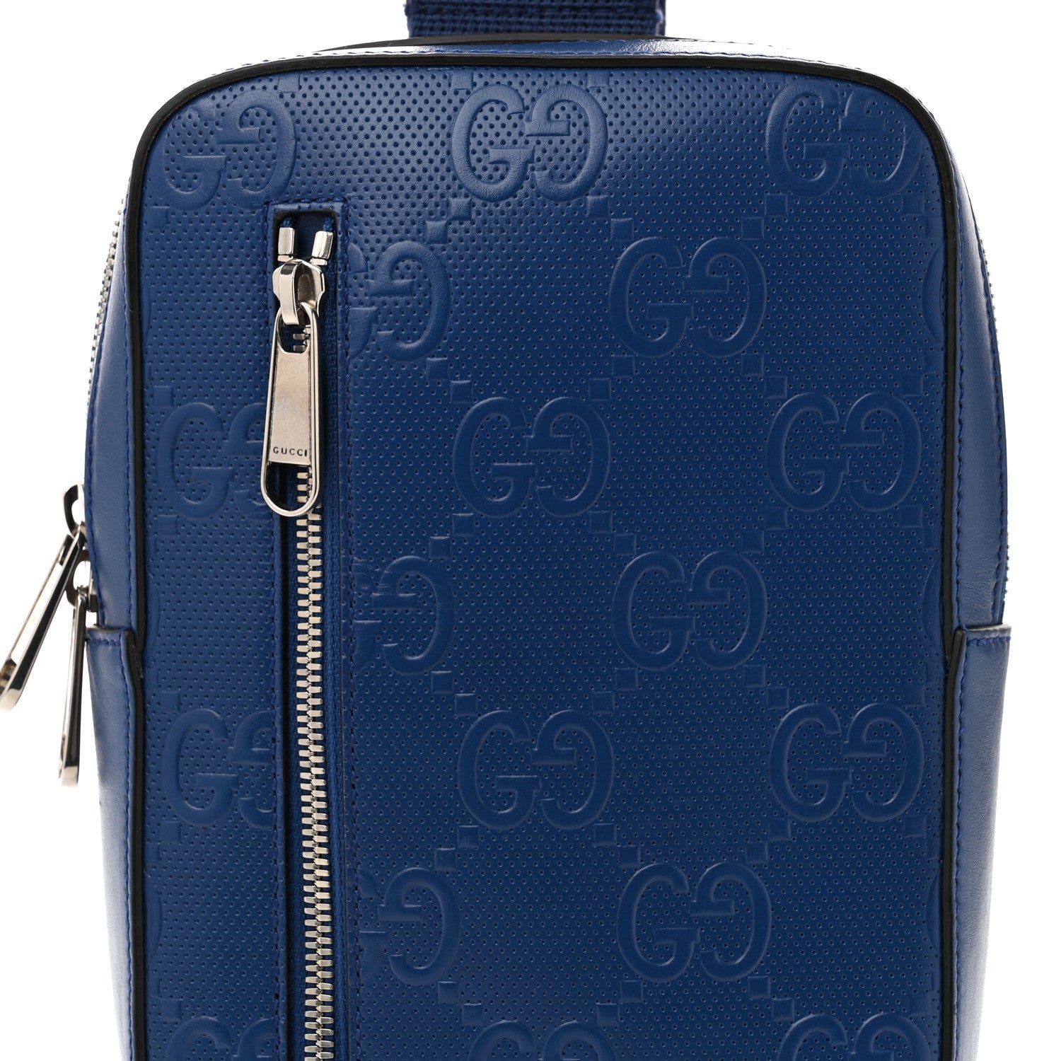 Gucci Calfskin GG Tennis Embossed Sling Backpack Blue 8 of 10
