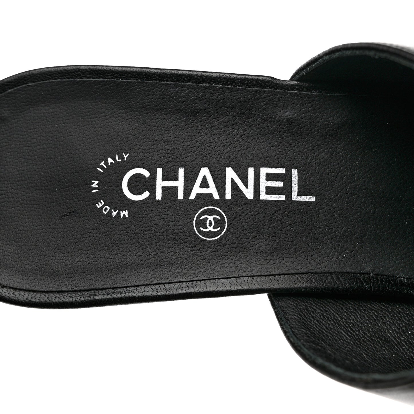 Lambskin Cap Toe CC Mules 35.5 Black