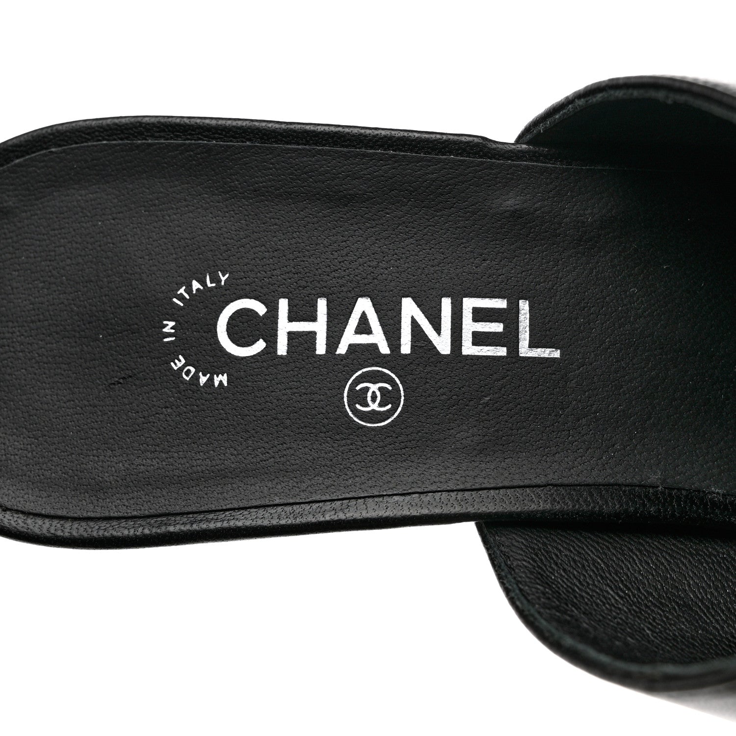Chanel Lambskin Cap Toe CC Mules 35.5 Black 7 of 12