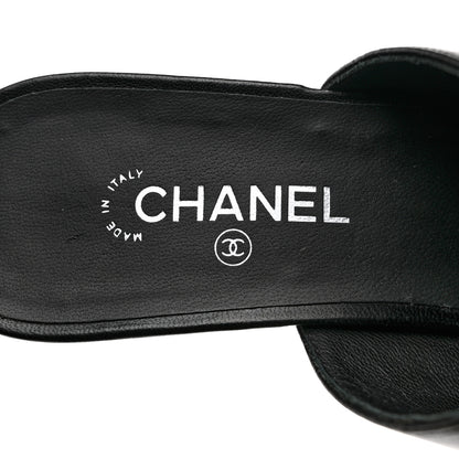 Chanel Lambskin Cap Toe CC Mules 35.5 Black 7 of 12