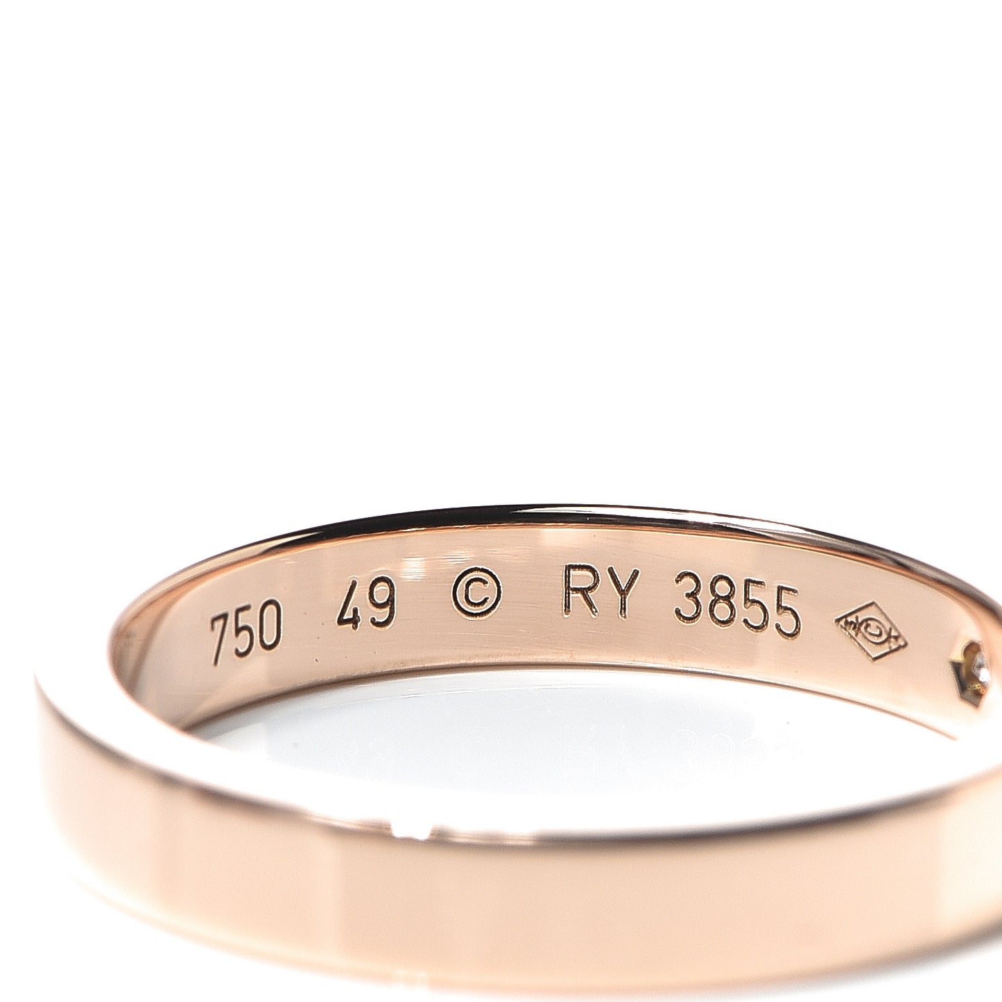 18K Pink Gold Diamond 3mm C De Wedding Band Ring 49 4.75