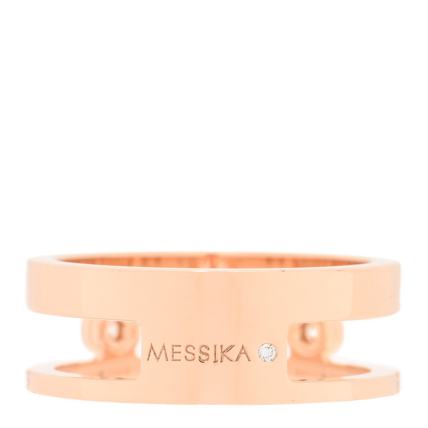 18K Rose Gold Diamond Move Romane Band Ring 53 6.5
