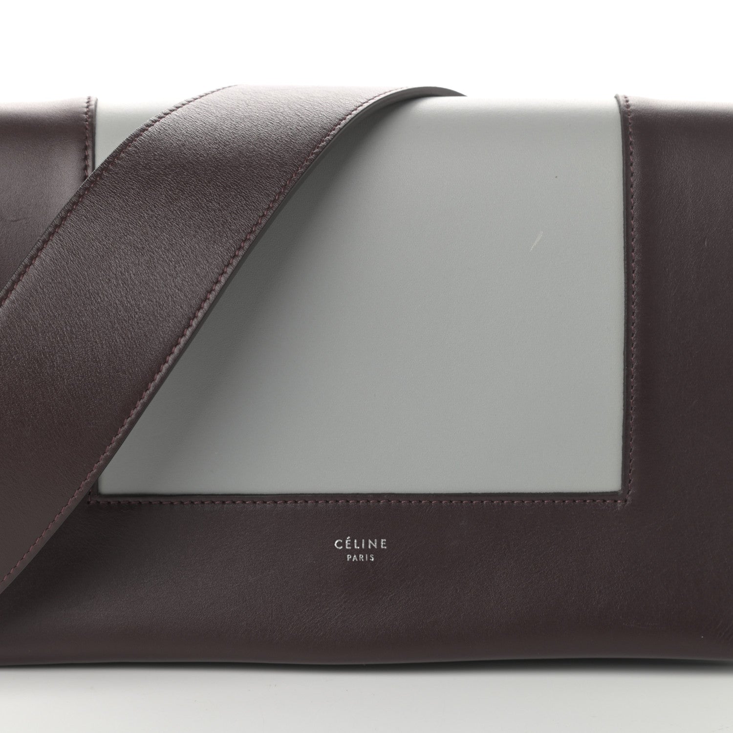 Celine Shiny Smooth Calfskin Medium Frame Shoulder Bag Burgundy Pearl Blue 8 of 10