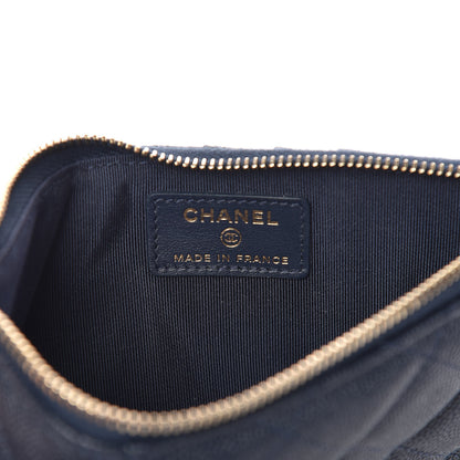 Chanel Caviar Quilted Classic Flat Wallet Pouch Navy 6 of 8