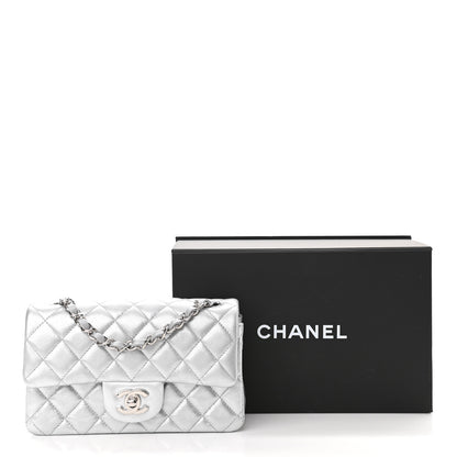 Chanel Metallic Lambskin Quilted Mini Rectangular Flap Silver 11 of 11