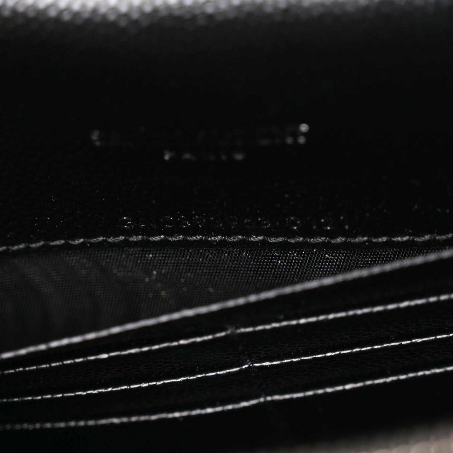 Saint Laurent Grain De Poudre Matelasse Chevron Monogram Envelope Chain Wallet Black 6 of 9