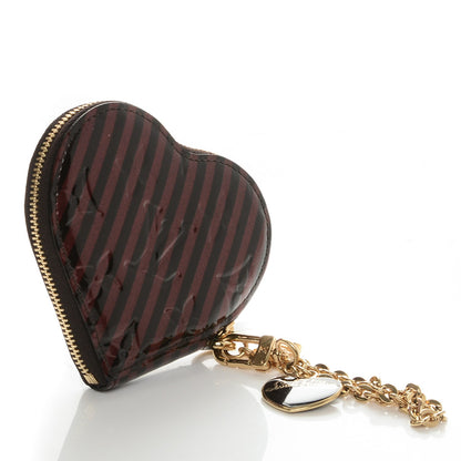 Louis Vuitton Vernis Rayures Coeur Heart Coin Purse Amarante 3 of 6