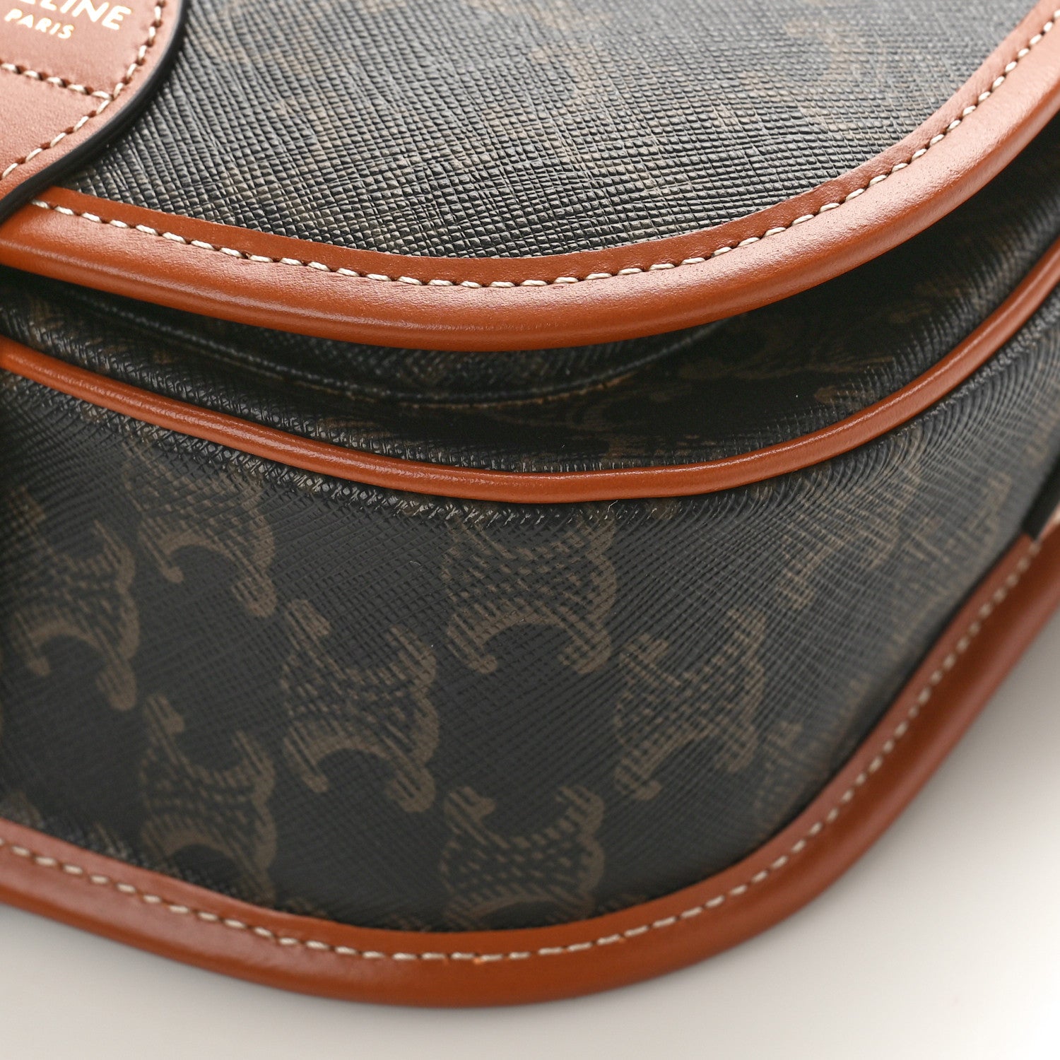 Celine Triomphe Canvas Medium Folco Bag Tan 8 of 8