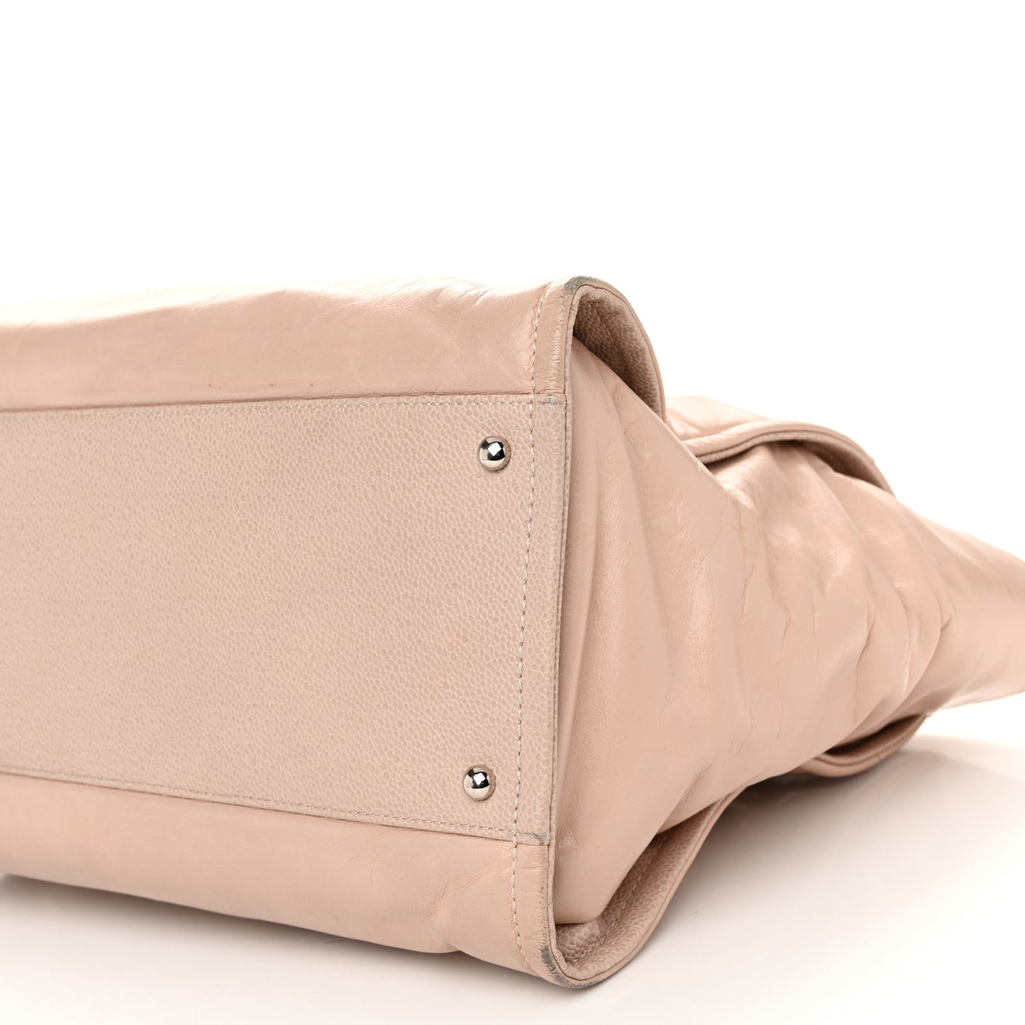 Glazed Calfskin Medium Deauville Tote Light Pink