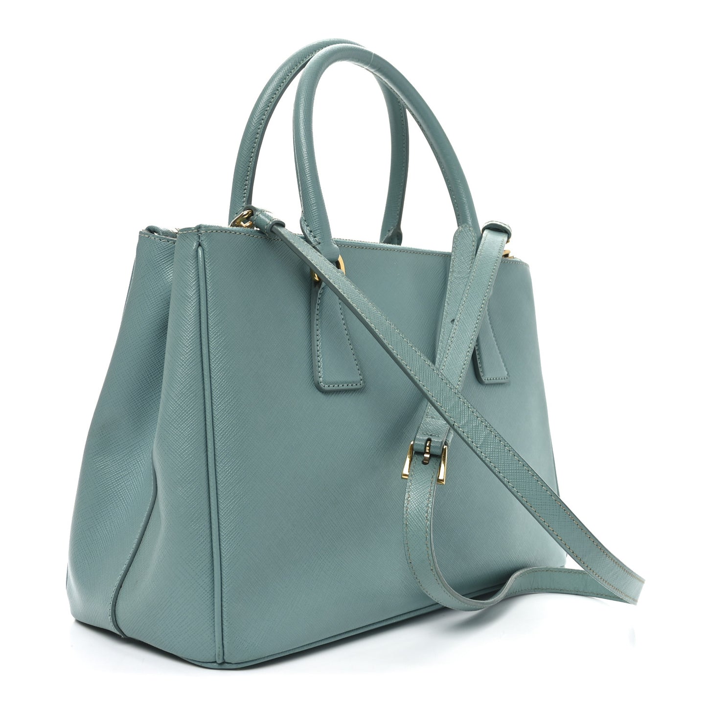 Saffiano Lux Galleria Small Double Zip Tote Turchese