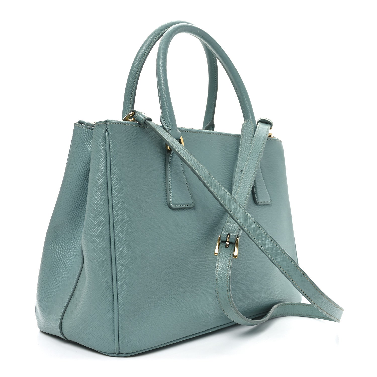 Prada Saffiano Lux Galleria Small Double Zip Tote Turchese 3 of 10