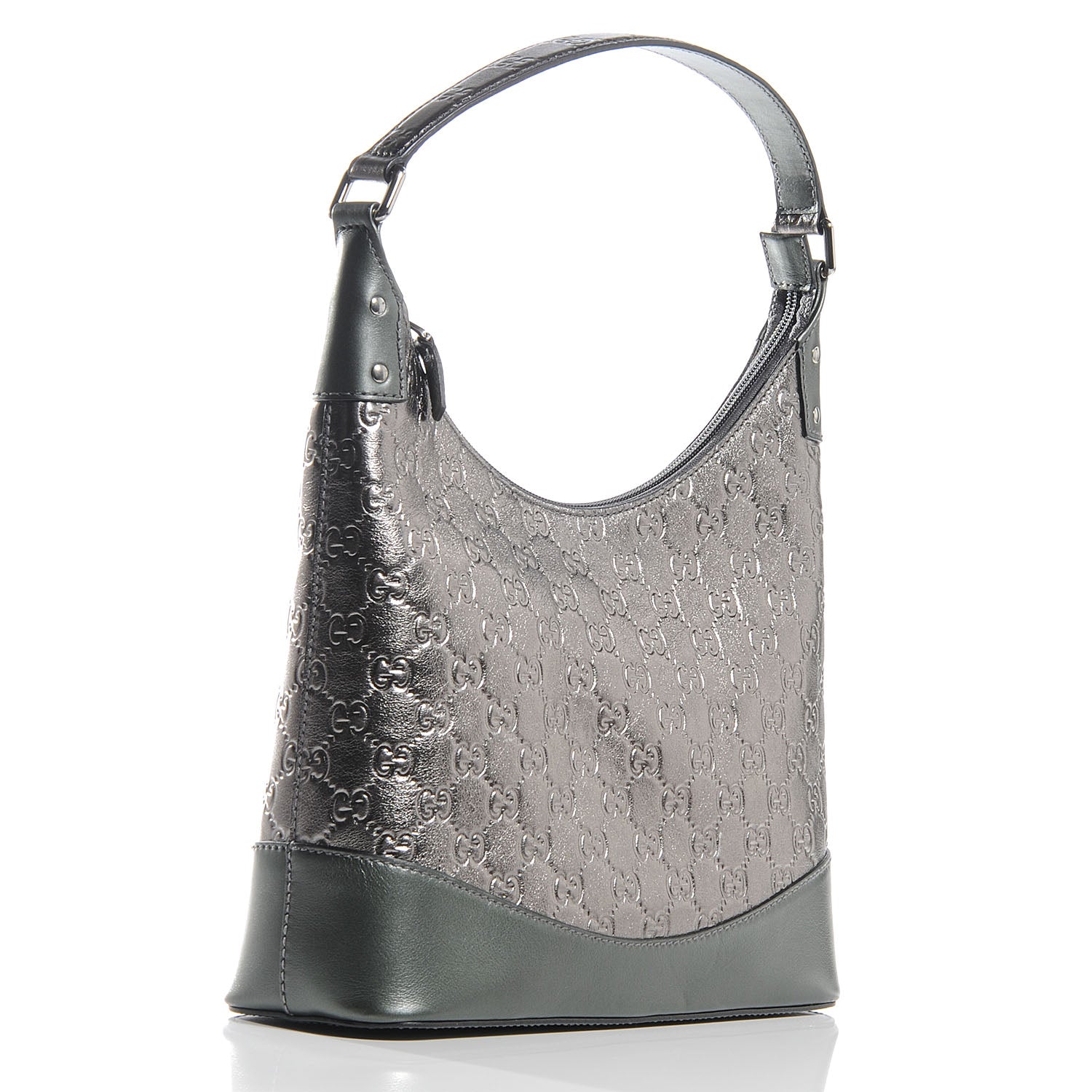 Gucci Guccissima Small Shoulder Bag Pewter 3 of 7