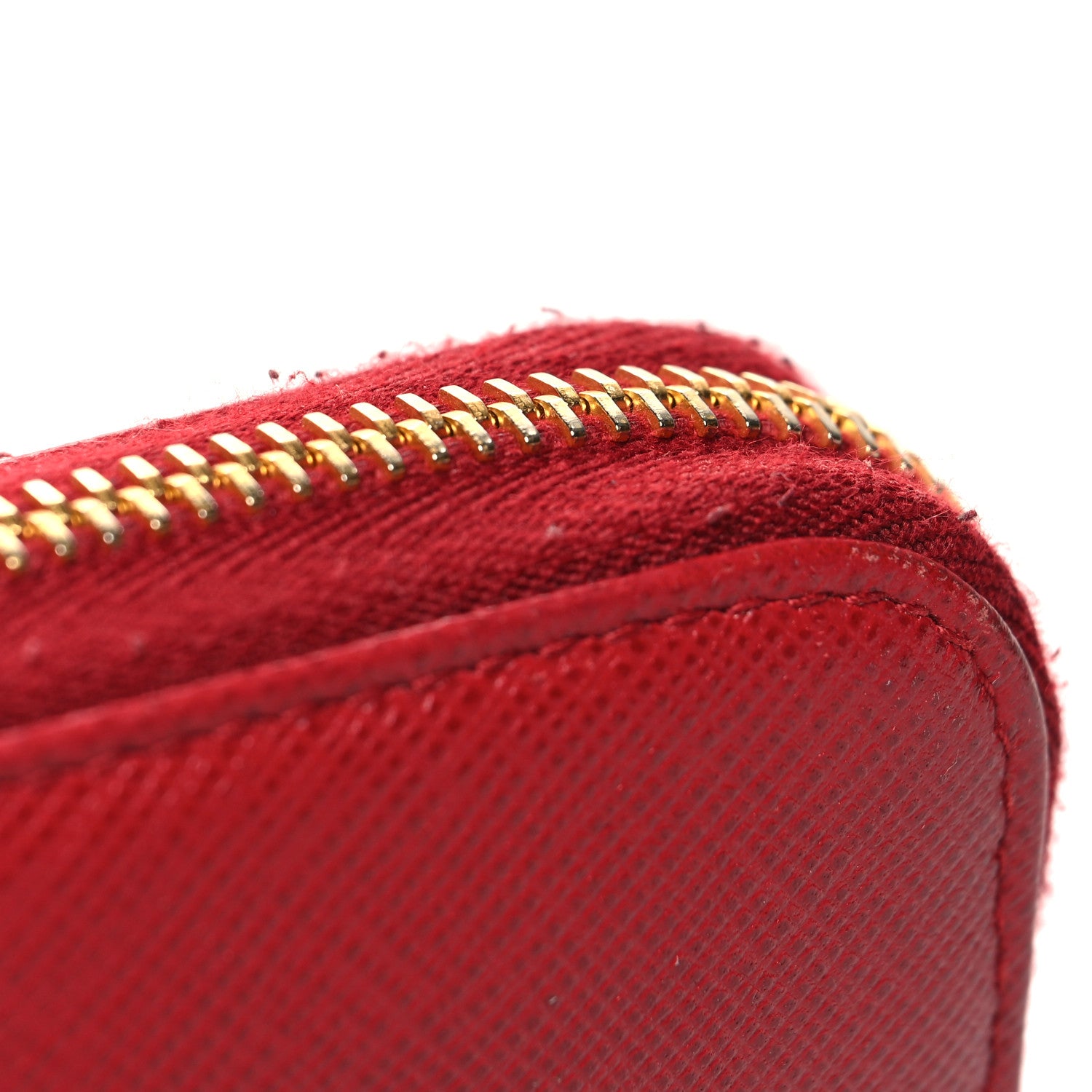 Prada Saffiano Metal Zip Around Wallet Fuoco 12 of 12