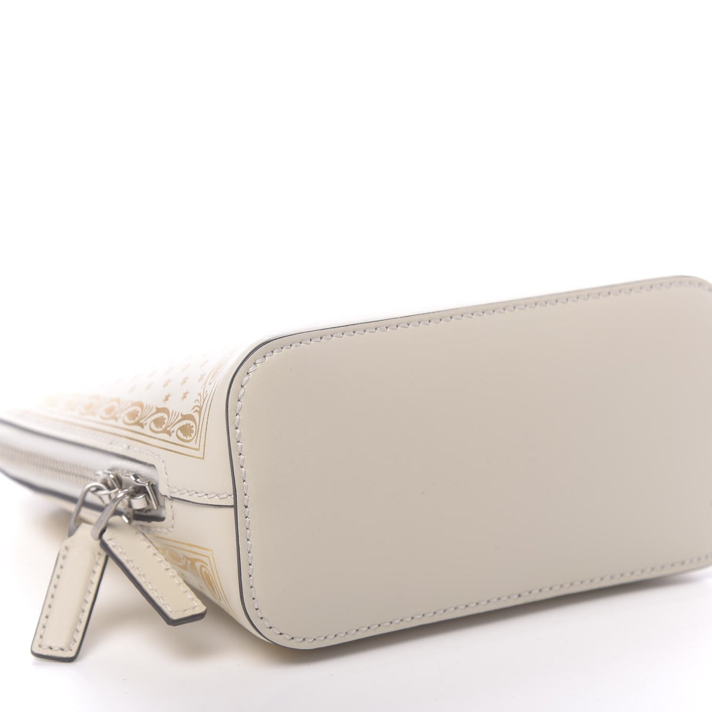 X SEGA Calfskin GUCCY Stars Mini Dome Shoulder Bag Mystic White Gold