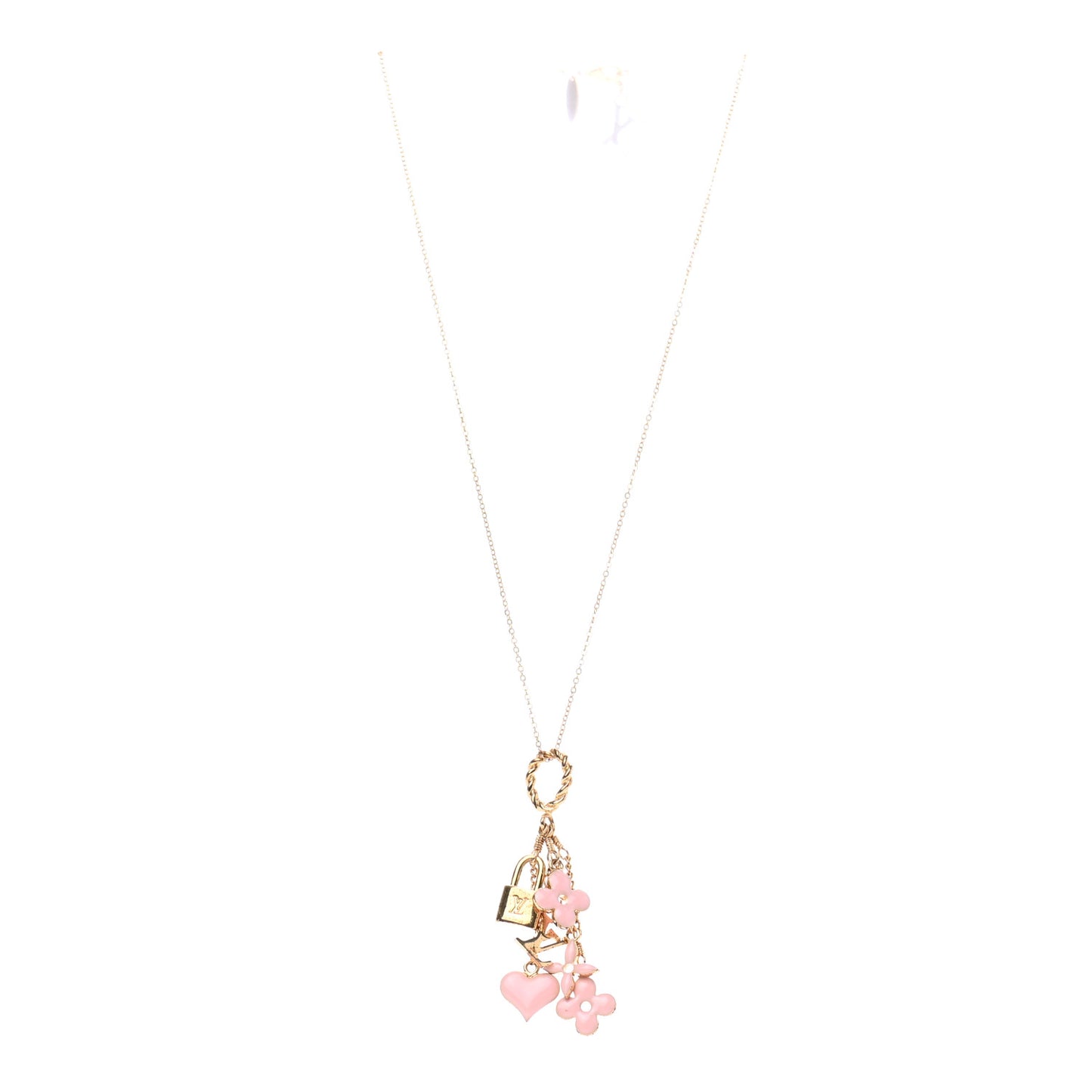 Sweet Monogram Pendant Necklace Pink
