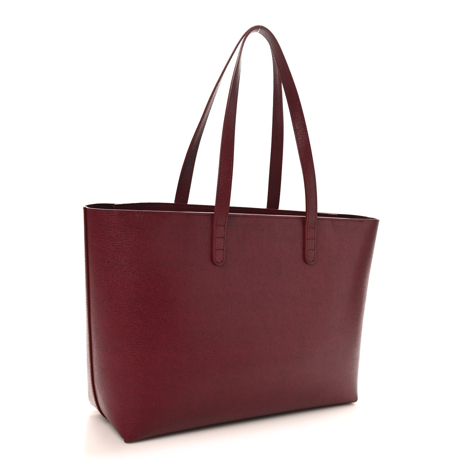 Mansur Gavriel Saffiano Small Shopping Tote Claret 3 of 10