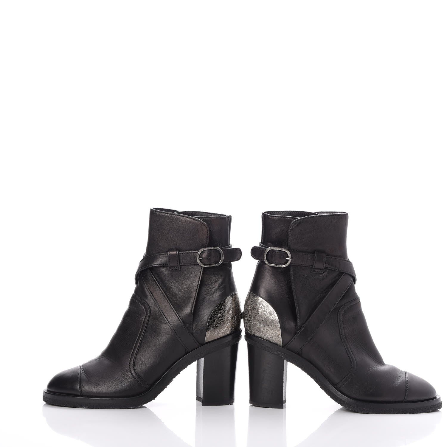Chanel Calfskin Ankle Boots 35 Black 6 of 10