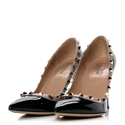 Valentino Garavani Patent Rockstud 100mm Pumps 37.5 Black Poudre 3 of 10