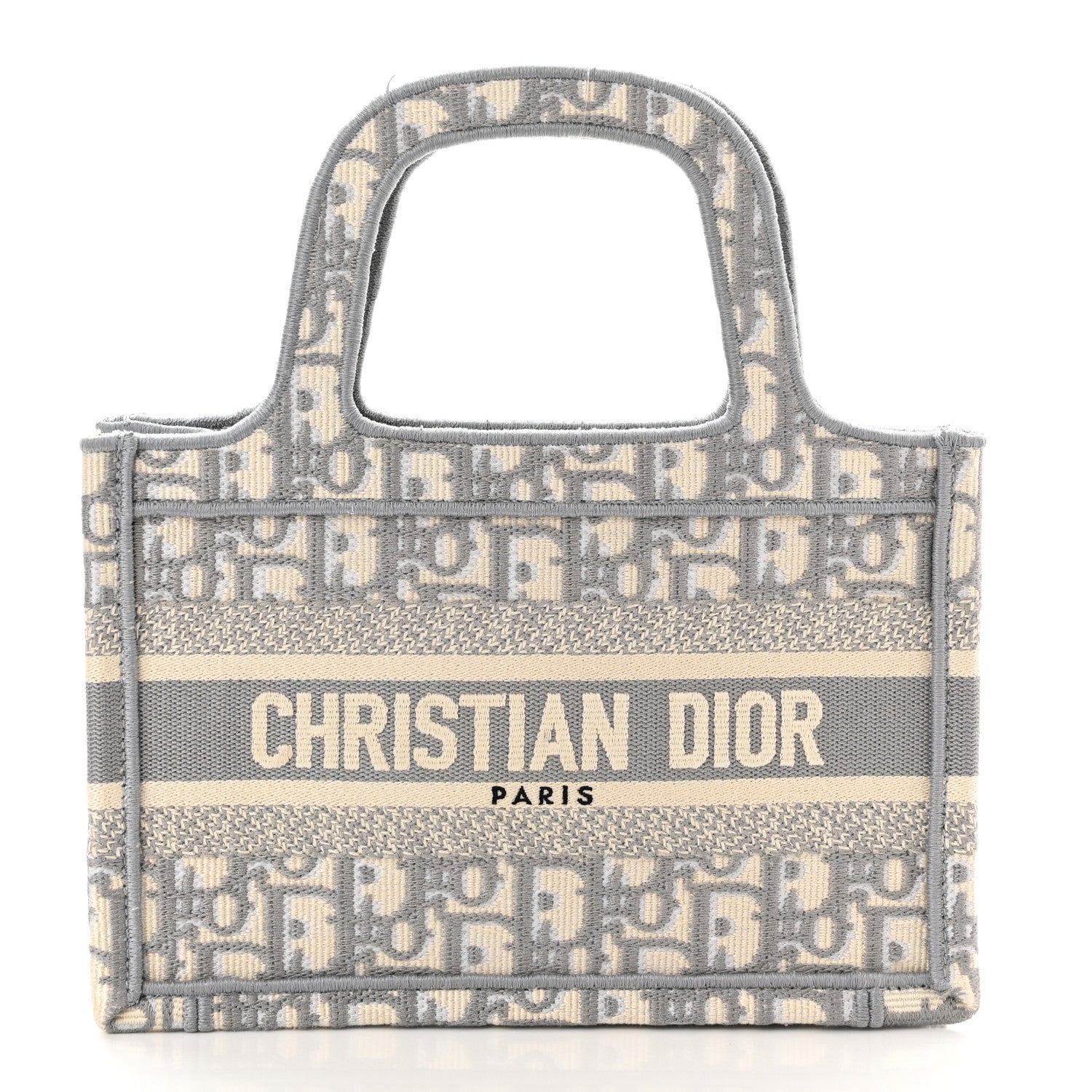 Christian Dior Oblique Mini Book Tote Grey Multicolor 1 of 10