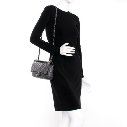 Chanel Iridescent Caviar Quilted Small Chic Flap Dark Silver 2 of 11