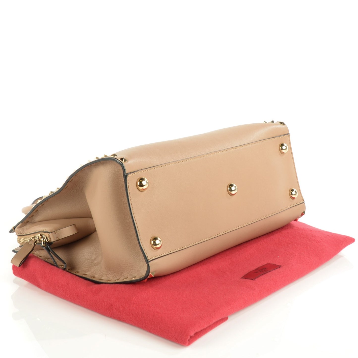Vitello Rockstud Dome Shopper Alpaca