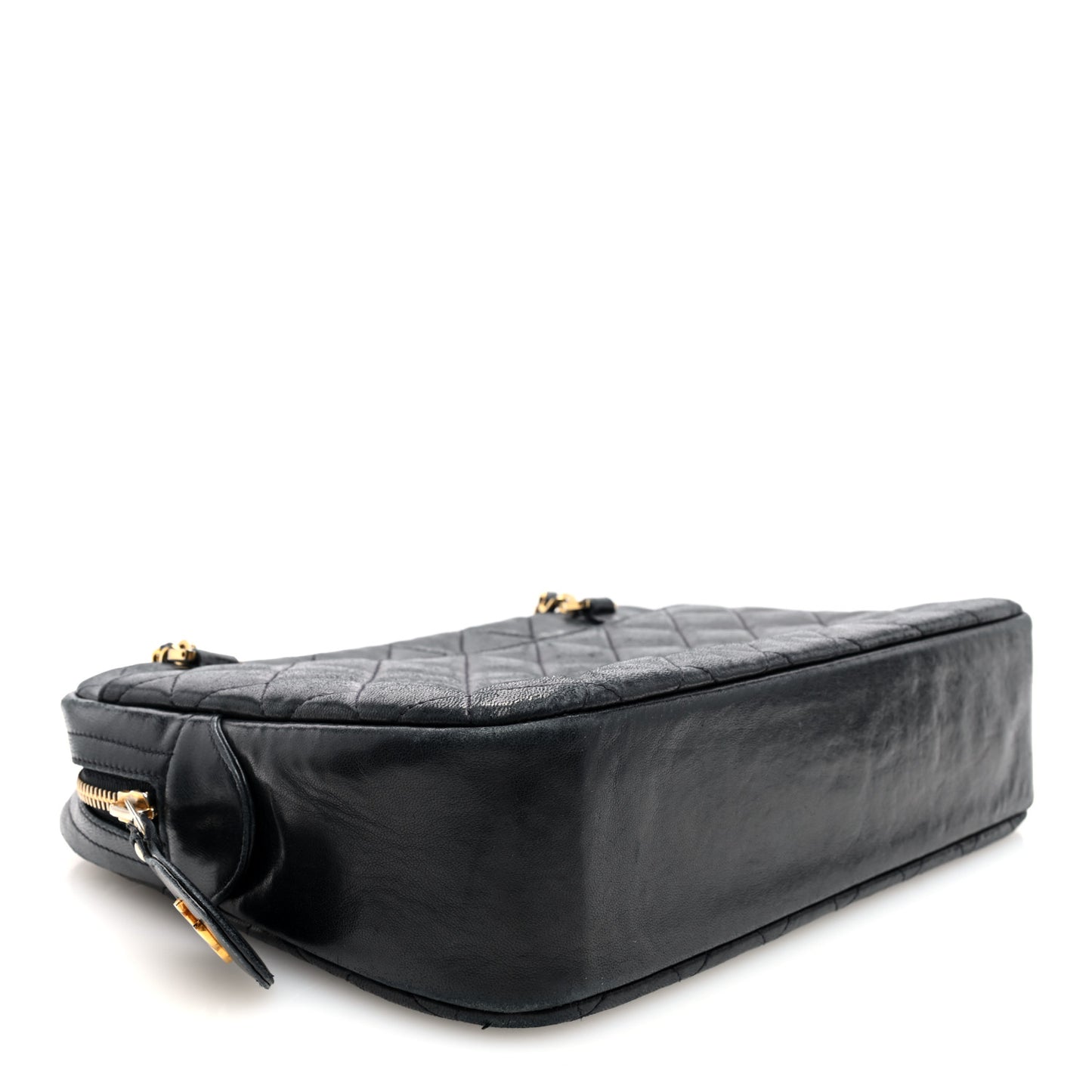 Lambskin Quilted Shoulder Bag Black