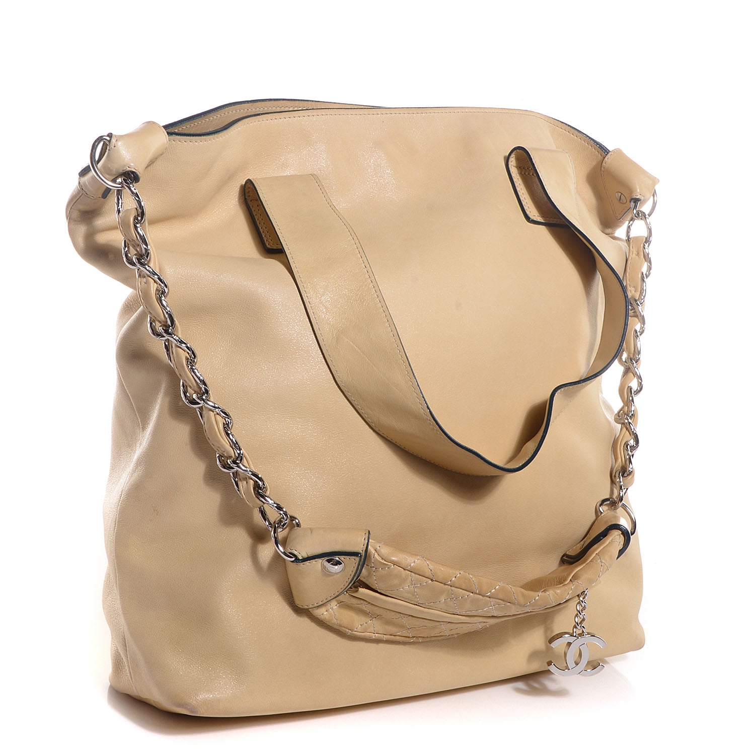 Chanel Lambskin North South Edgy Tote Beige 3 of 8