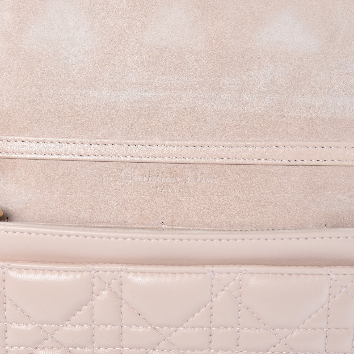 Christian Dior Lambskin Cannage Dioraddict Wallet on Chain Clutch Rose Poudre 6 of 7