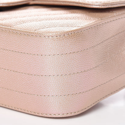 Chanel Iridescent Caviar Chevron Quilted Mini Rectangular Flap Light Gold 9 of 10