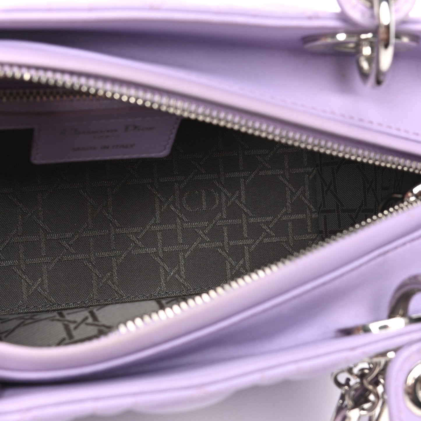 Lambskin Cannage Medium Lady Dior Purple