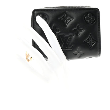 Louis Vuitton Lambskin Embossed Monogram Lou Coussin Wallet Black 2 of 6
