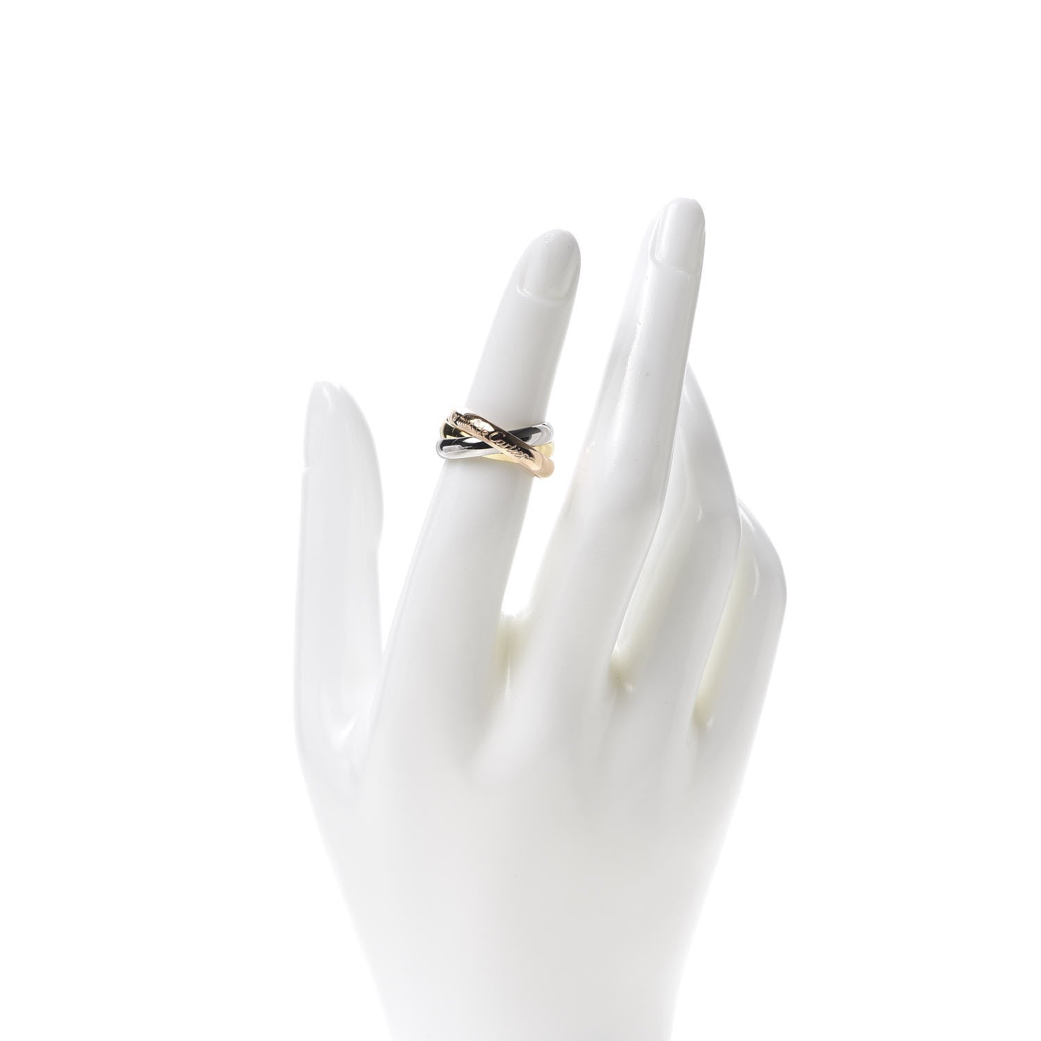 Cartier 18K Pink Yellow White Gold Classic Les Must De Trinity Ring 51 5.75 2 of 5