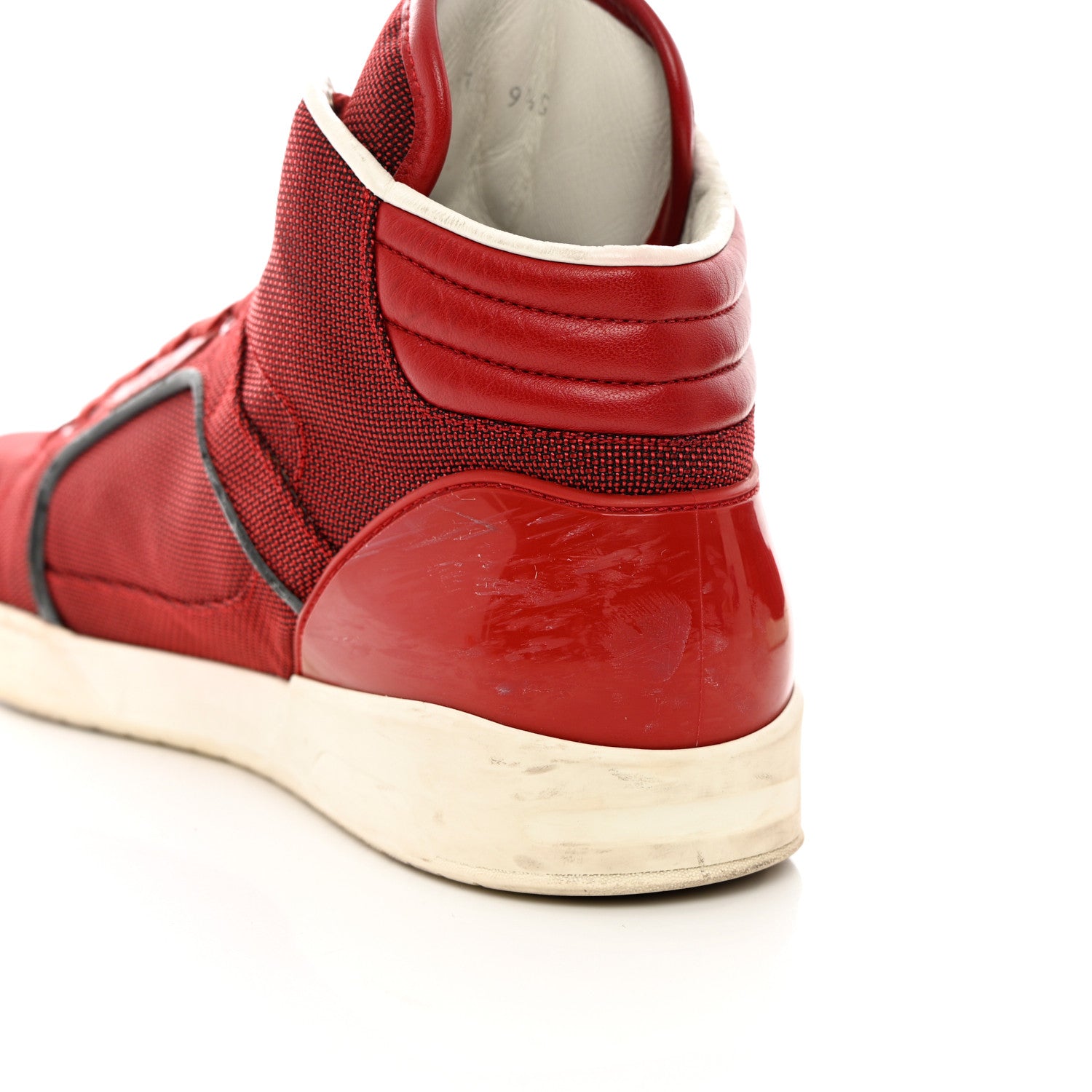 Gucci Baling Fabric Nappa Moorea Interlocking G Mens High Top Sneakers 9.5 Rosso Griggio 12 of 15
