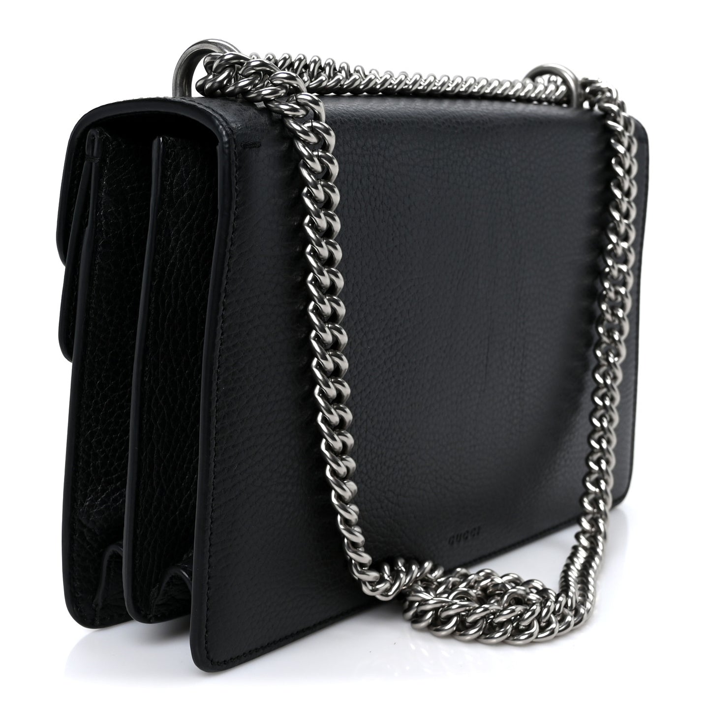 Pebbled Calfskin Small Dionysus Shoulder Bag Black