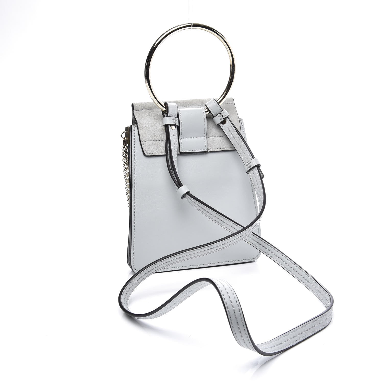 Chloe Suede Calfskin Mini Faye Bracelet Bag Airy Grey 2 of 9