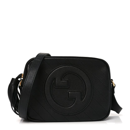 Gucci Sakai Be Green Calfskin Diagonal Stitched Small Blondie Shoulder Bag Black 1 of 11