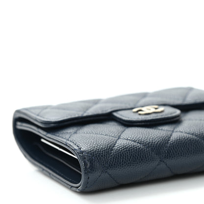 Chanel Caviar Quilted Compact Flap Wallet Navy 10 of 12