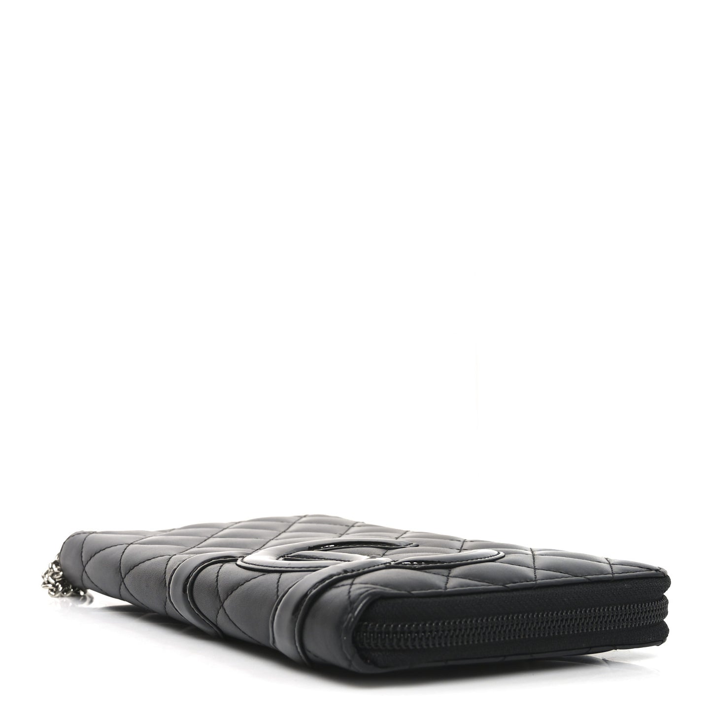 Calfskin Cambon Zip Around Organizer Wallet Black
