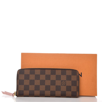 Louis Vuitton Damier Ebene Clemence Wallet Rose Ballerine 8 of 8