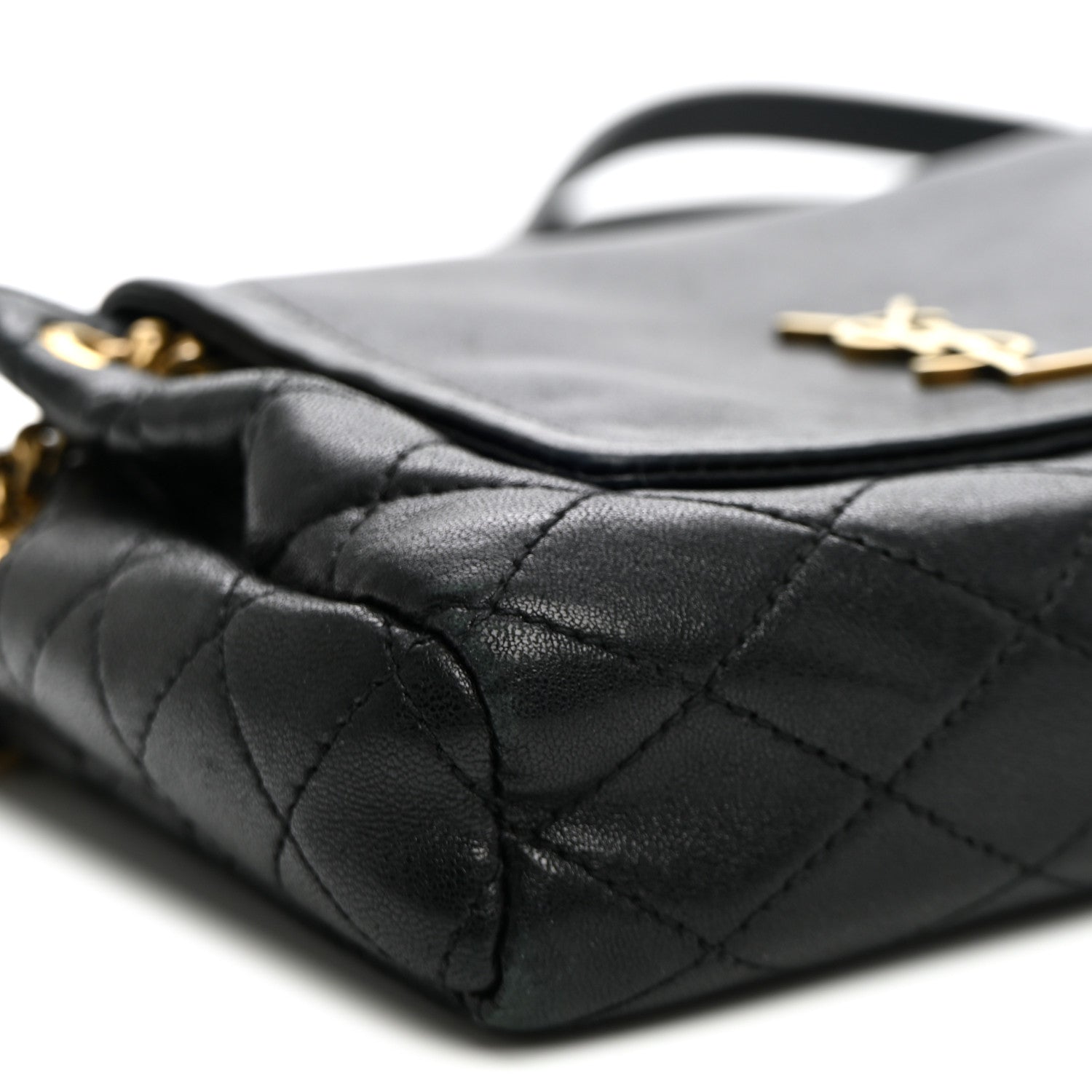 Saint Laurent Lambskin Quilted Monogram Mini Nolita Black 9 of 10