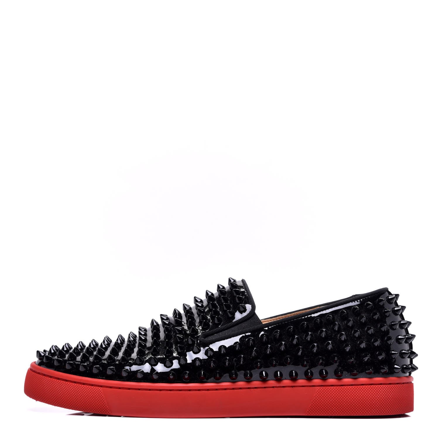 Christian Louboutin Patent Spikes Mens Roller Boat Flats 40.5 Black 1 of 7