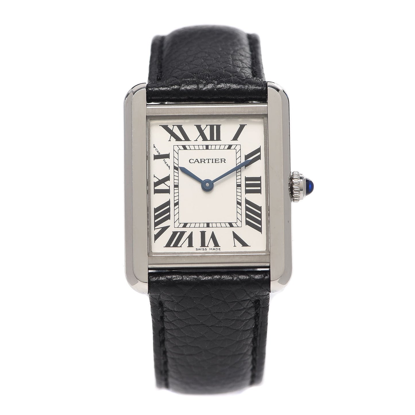 Stainless Steel Calfskin 24mm Tank Solo Quartz Watch