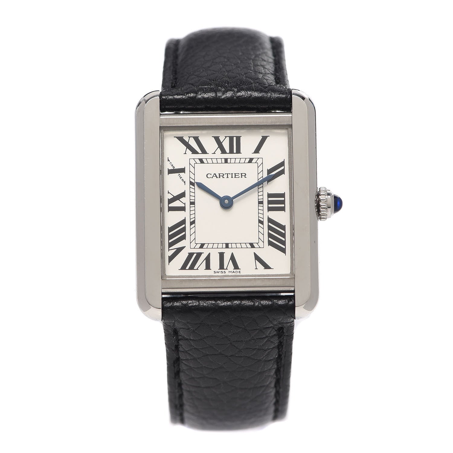 Cartier Stainless Steel Calfskin 24mm Tank Solo Quartz Watch 1 of 7