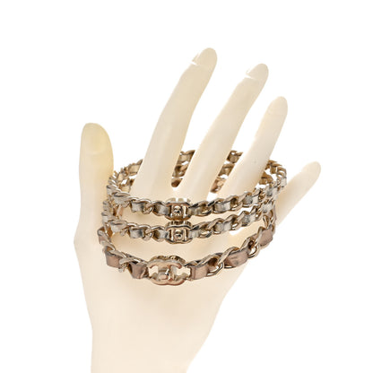 Chanel Lambskin Chain CC Bangle Bracelets Set of 3 L Gold 2 of 5